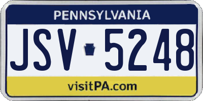 PA license plate JSV5248