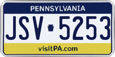 PA license plate JSV5253