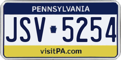 PA license plate JSV5254
