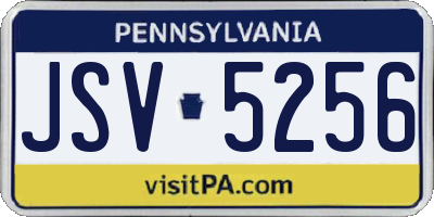 PA license plate JSV5256