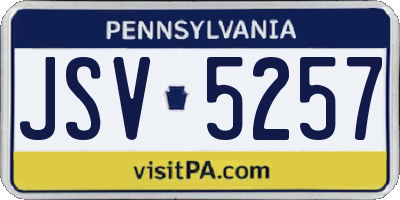 PA license plate JSV5257