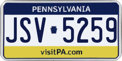 PA license plate JSV5259