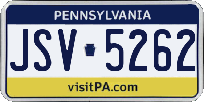 PA license plate JSV5262