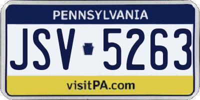 PA license plate JSV5263