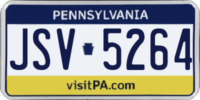 PA license plate JSV5264