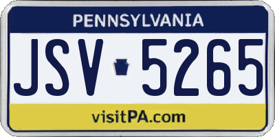 PA license plate JSV5265