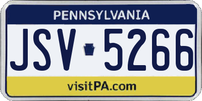PA license plate JSV5266
