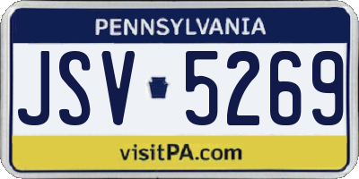PA license plate JSV5269