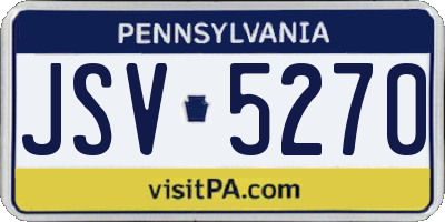 PA license plate JSV5270