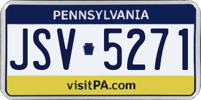 PA license plate JSV5271