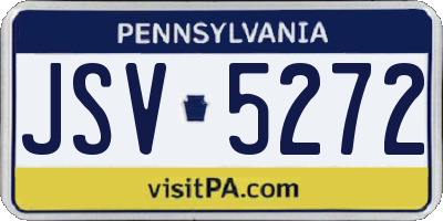 PA license plate JSV5272