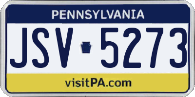 PA license plate JSV5273