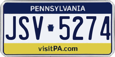 PA license plate JSV5274
