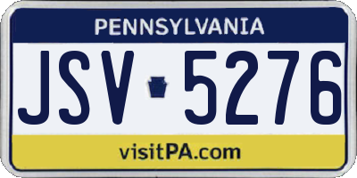 PA license plate JSV5276
