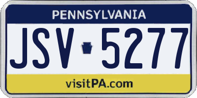PA license plate JSV5277