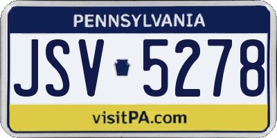 PA license plate JSV5278