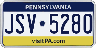 PA license plate JSV5280
