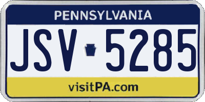 PA license plate JSV5285