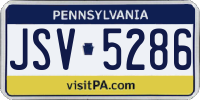 PA license plate JSV5286