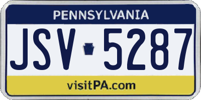PA license plate JSV5287