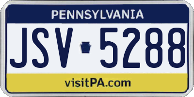 PA license plate JSV5288