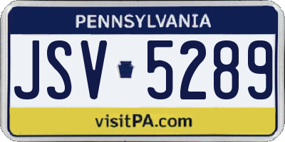 PA license plate JSV5289