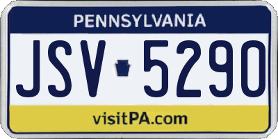 PA license plate JSV5290
