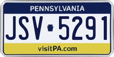 PA license plate JSV5291