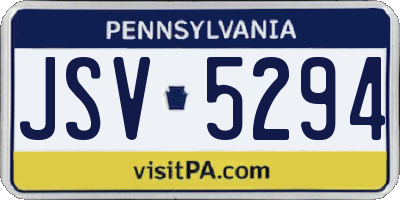 PA license plate JSV5294