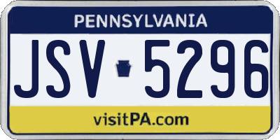 PA license plate JSV5296