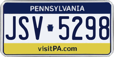 PA license plate JSV5298