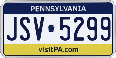 PA license plate JSV5299