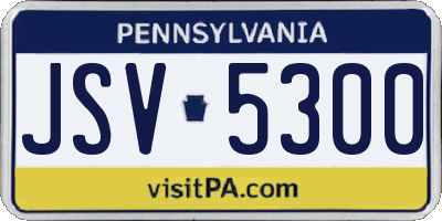 PA license plate JSV5300