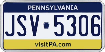 PA license plate JSV5306