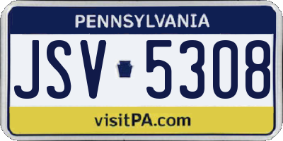 PA license plate JSV5308