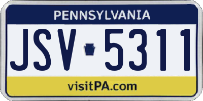 PA license plate JSV5311