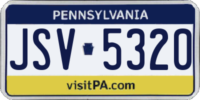 PA license plate JSV5320