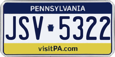 PA license plate JSV5322