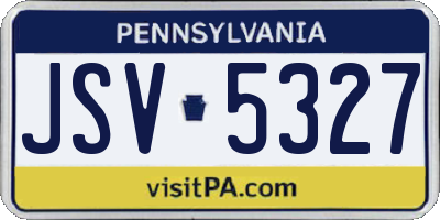 PA license plate JSV5327