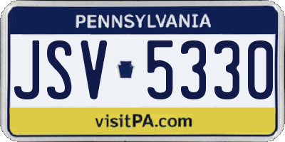 PA license plate JSV5330