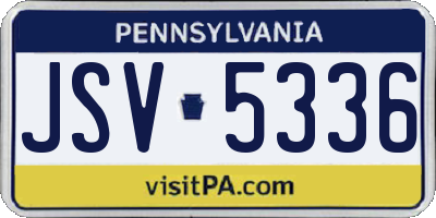PA license plate JSV5336