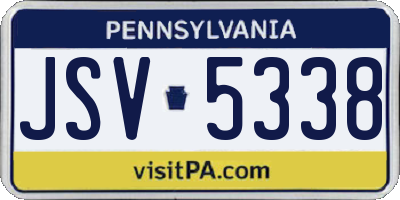 PA license plate JSV5338