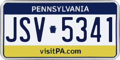PA license plate JSV5341