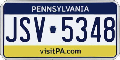 PA license plate JSV5348
