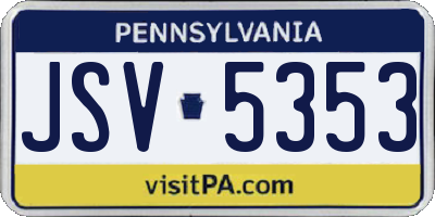 PA license plate JSV5353