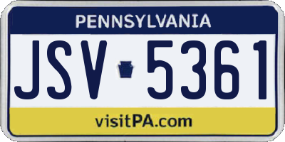 PA license plate JSV5361