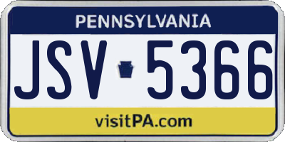 PA license plate JSV5366
