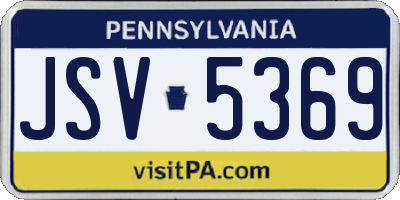 PA license plate JSV5369