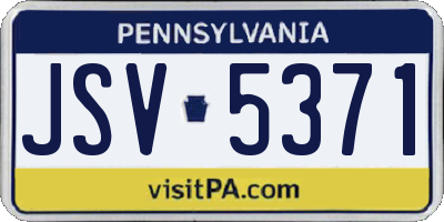 PA license plate JSV5371