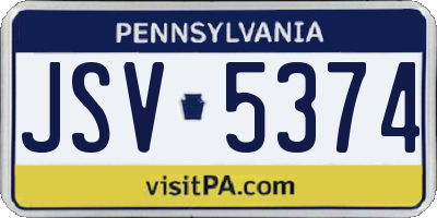 PA license plate JSV5374